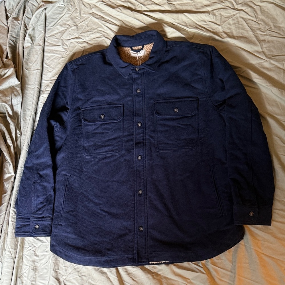 Everlane Fleece-lined Navy Blue Men's Shirt/Jacket/Shacket